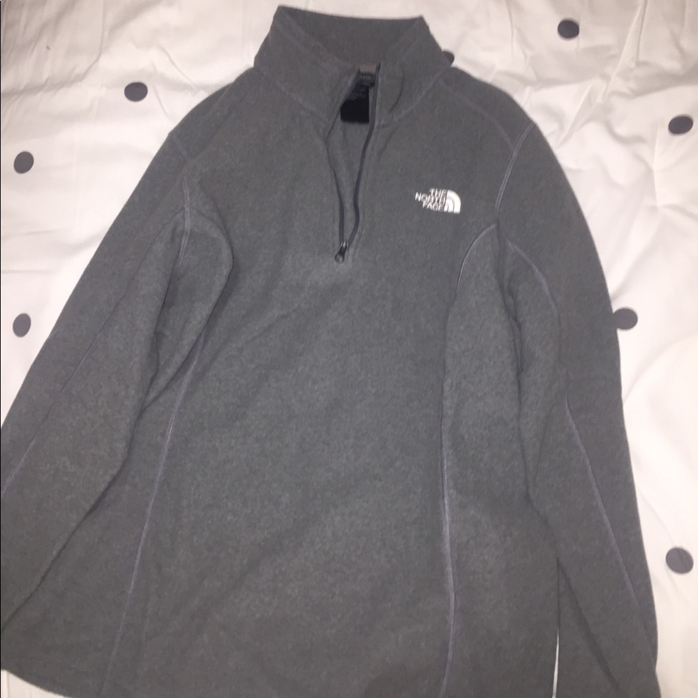 North Face Grey Fleece Quarter Zip